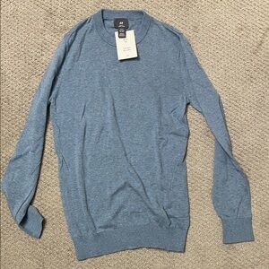 H&M Men's Heather Blue Crewneck Sweater